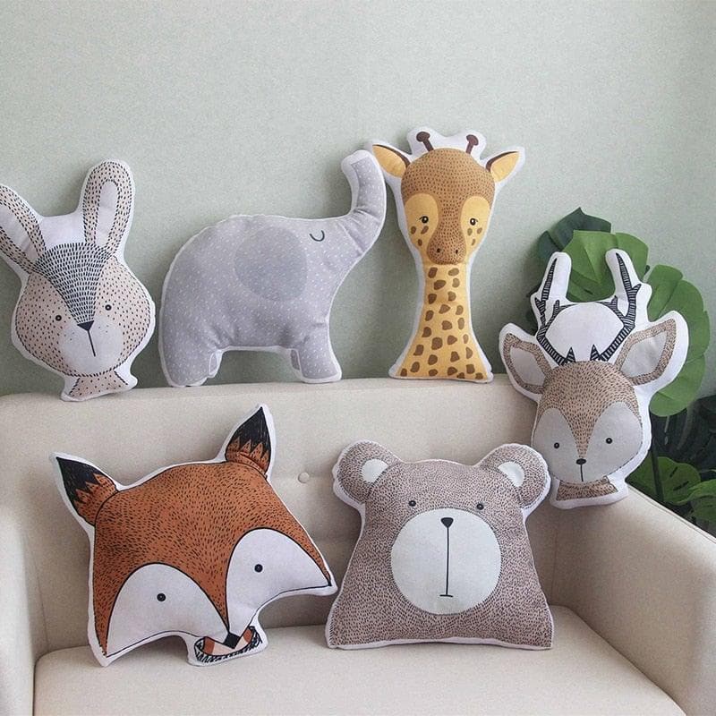 Baby Animal Faces Stuffed Plush Toy Pillows