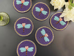 Baby Dragonfly Beaded Drink Coaster set of 6