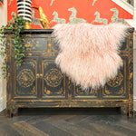 Baby Pink Mongolian Lamb Fur Rug