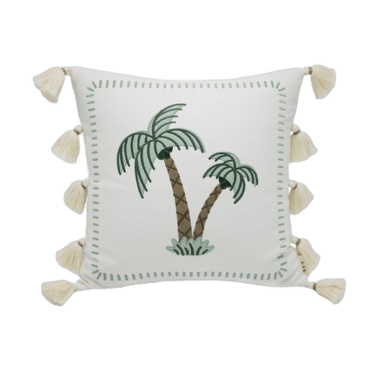 Bahama Coconut Trees Throw Pillows Cover with Tassels - MAIA HOMES