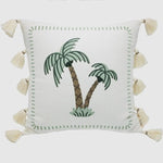 Bahama Coconut Trees Throw Pillows Cover with Tassels