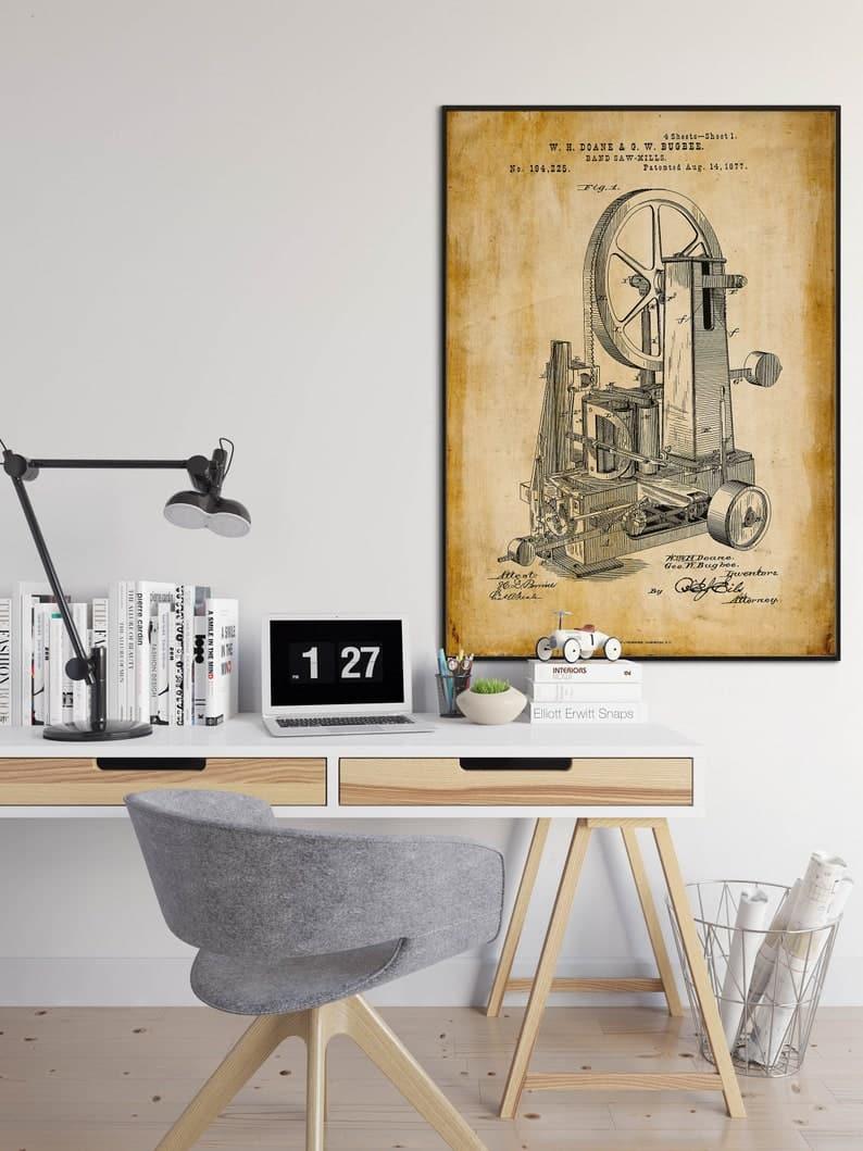 Band Saw Machine Patent Print| Framed Art Print