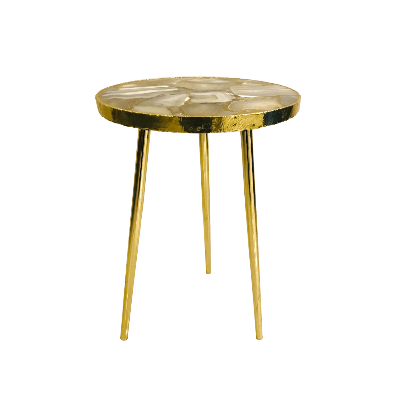 Banded Agate Round Edge Accent Table