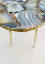 Banded Agate Round Edge Accent Table