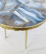 Banded Agate Round Edge Accent Table