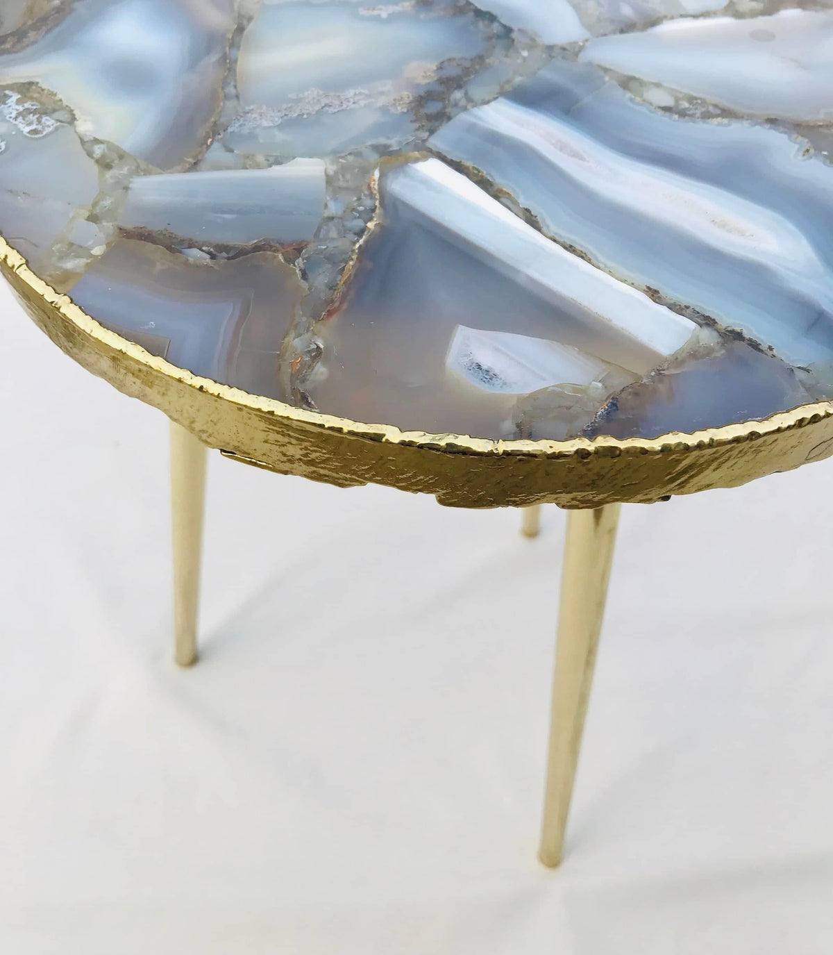 Banded Agate Round Edge Accent Table