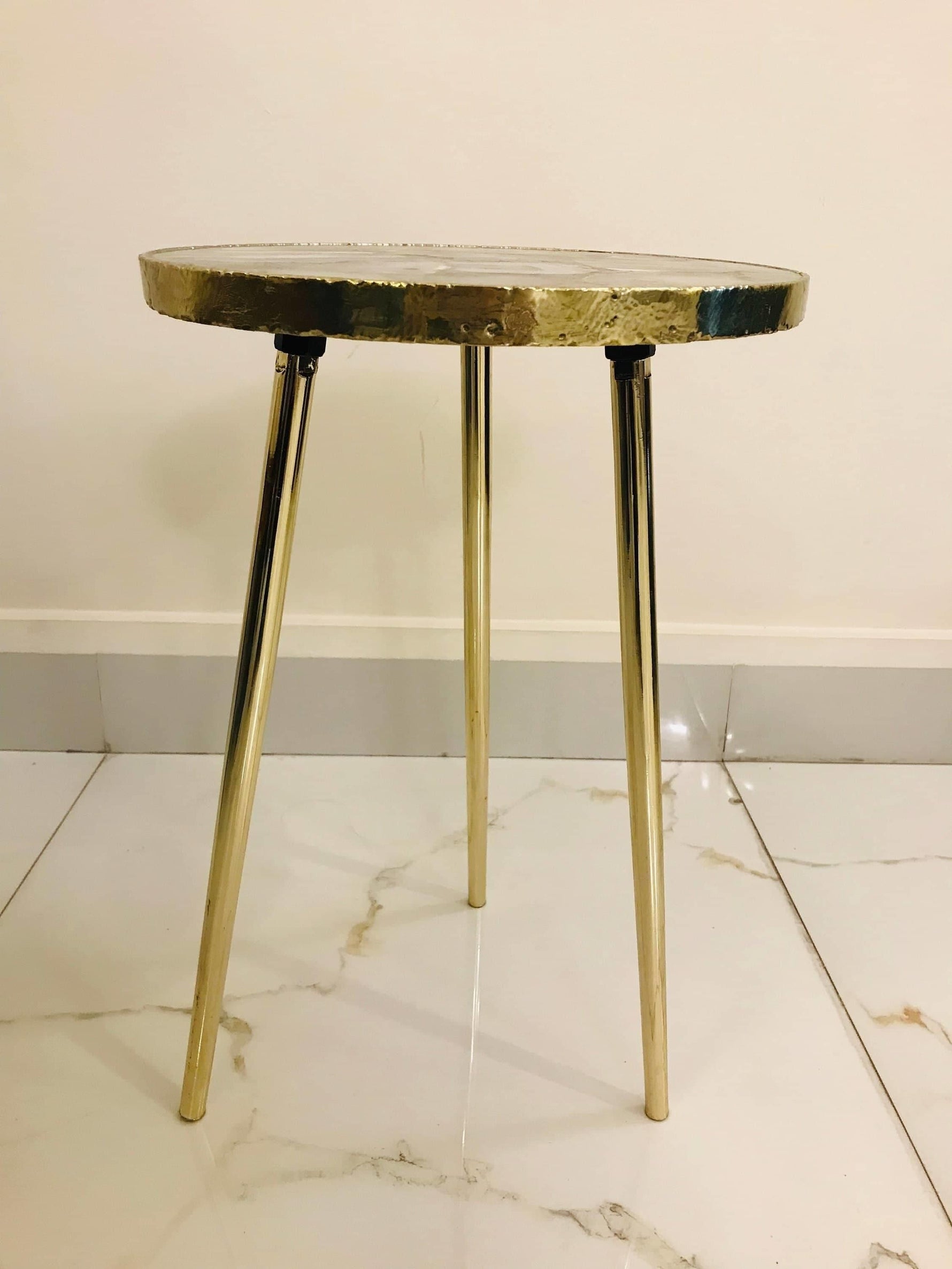 Banded Agate Round Edge Accent Table