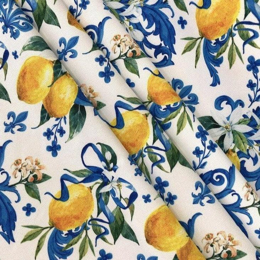 Baroque Lemon Pattern Printed Table Runner - MAIA HOMES