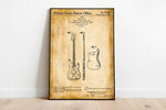 Bass Guitar Patent Print| Framed Art Print