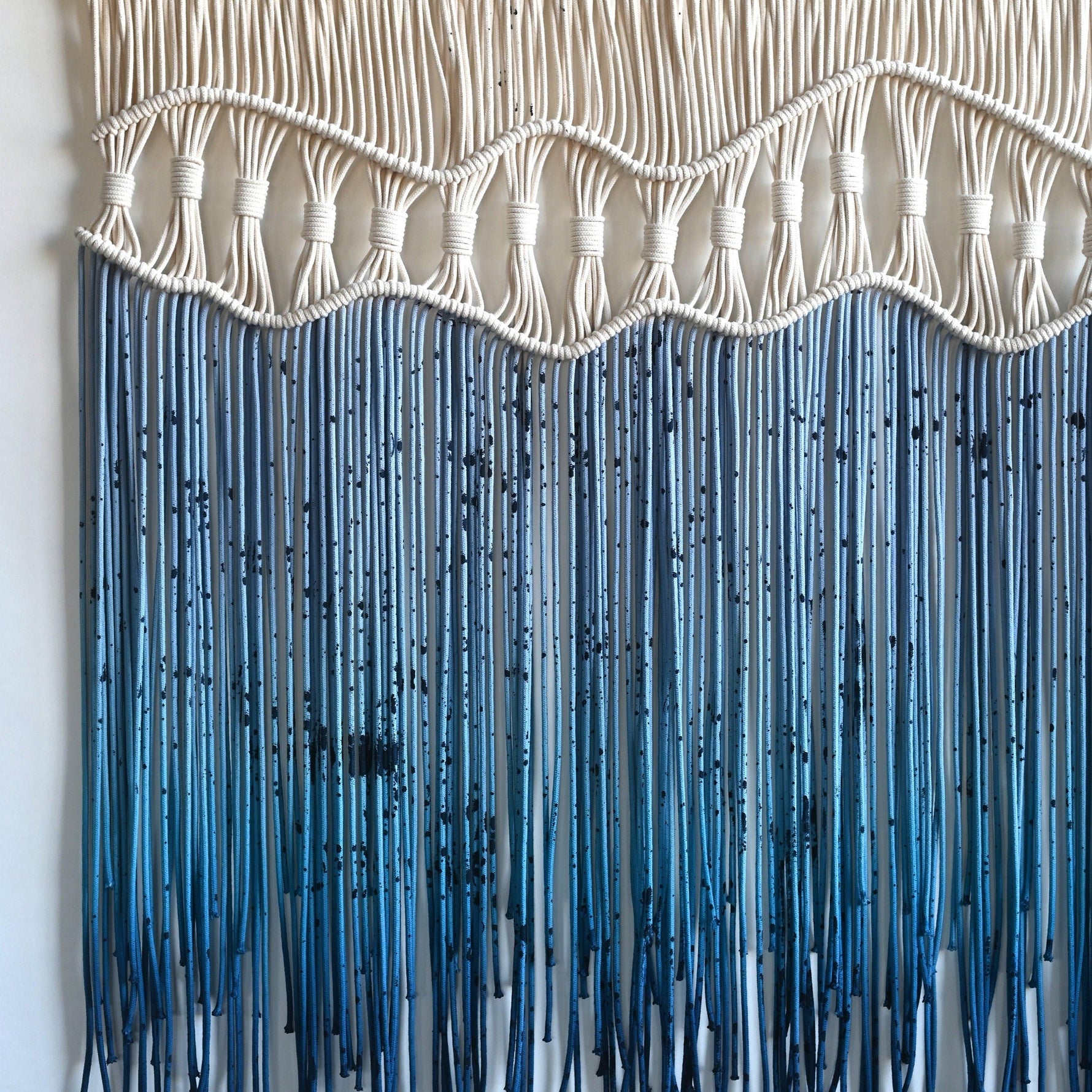 Beauty in the water Extra Large Dyed Fiber Wall Hanging Macrame