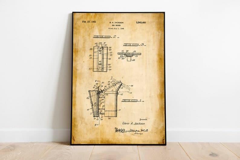 Bee Smoker Patent Print| Framed Art Print - MAIA HOMES