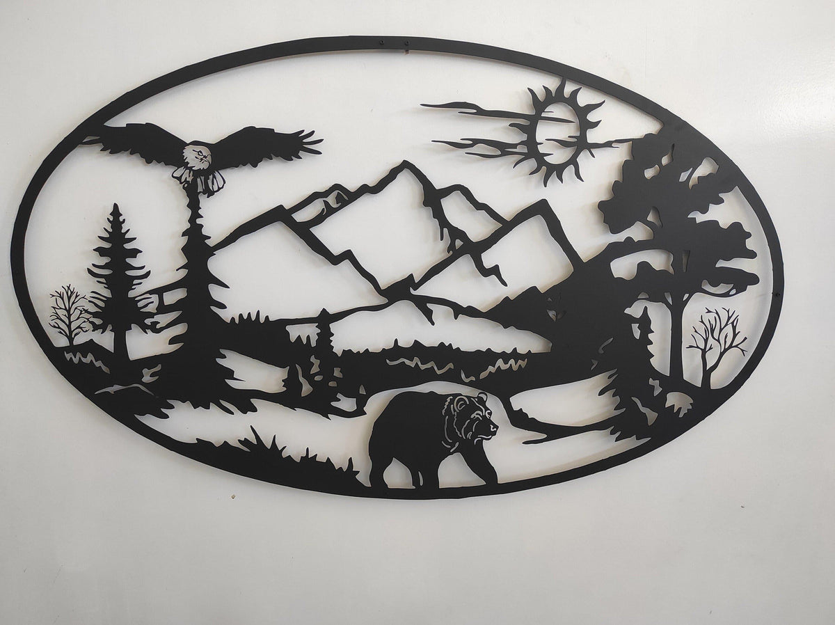 Beer and Mountain Metal Wall Art