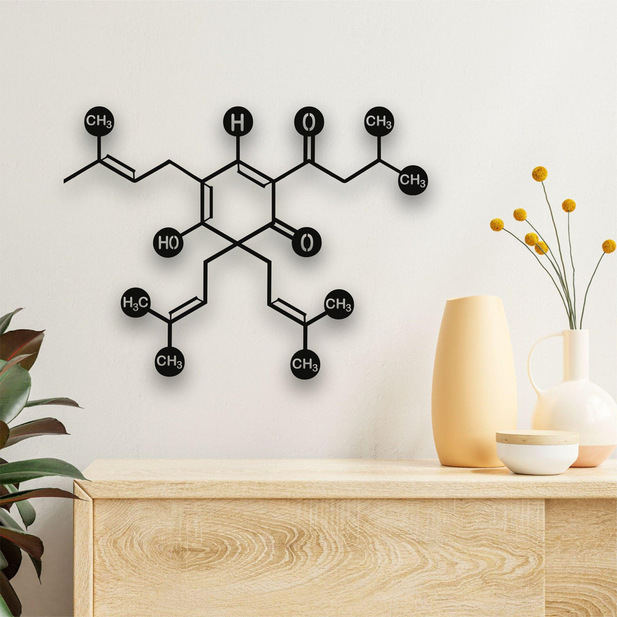 Beer Molecule Metal Wall Art