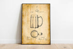 Beer Mug Patent Print| Framed Art Print