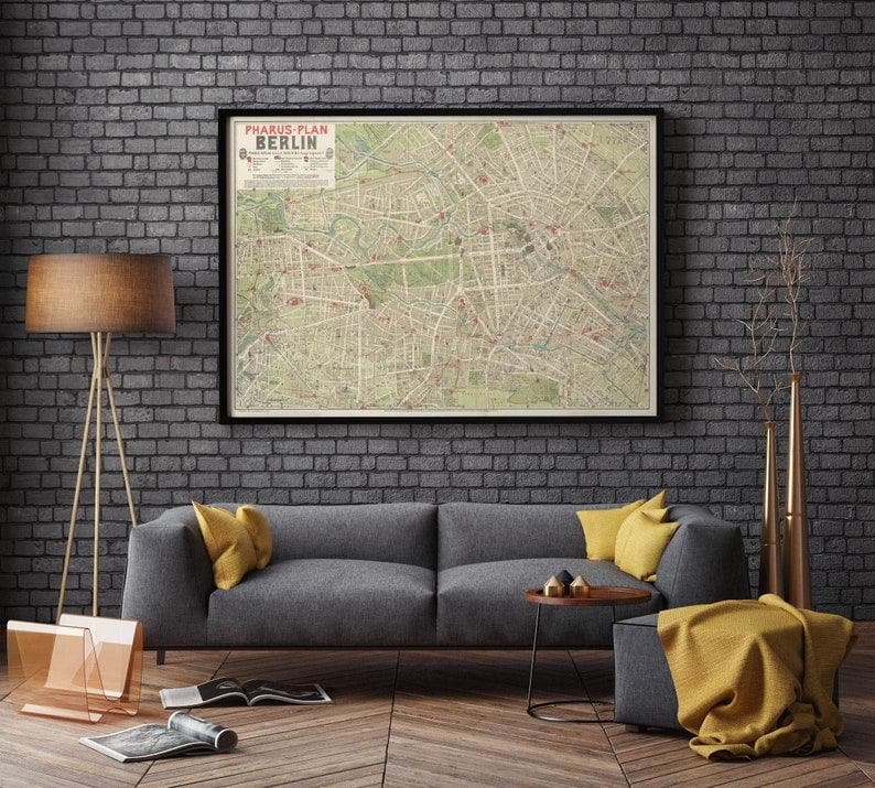 Berlin City Map Wall Print| 1906 Berlin City Plan Map