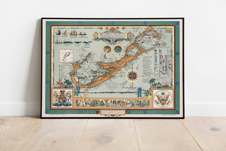 Bermuda Map Print| Art History