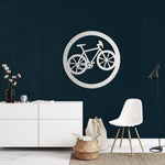 Bicycle in Circle Metal Wall Hanging Art