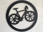 Bicycle in Circle Metal Wall Hanging Art