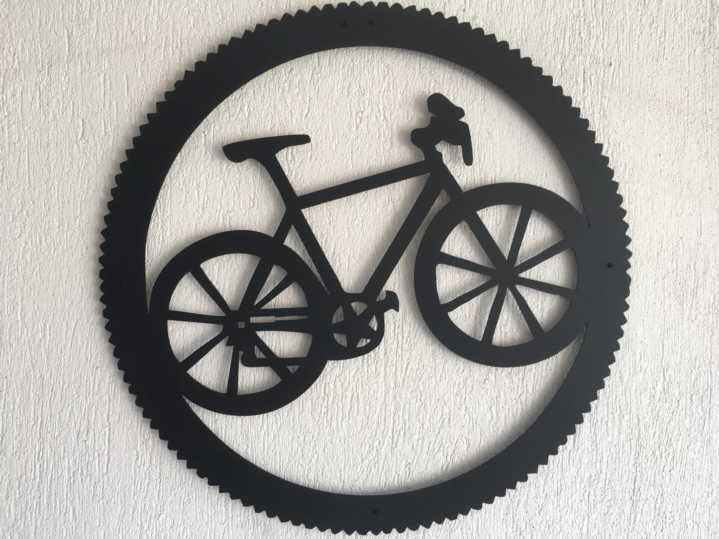 Bicycle in Circle Metal Wall Hanging Art - MAIA HOMES