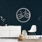 Bicycle in Circle Metal Wall Hanging Art - MAIA HOMES