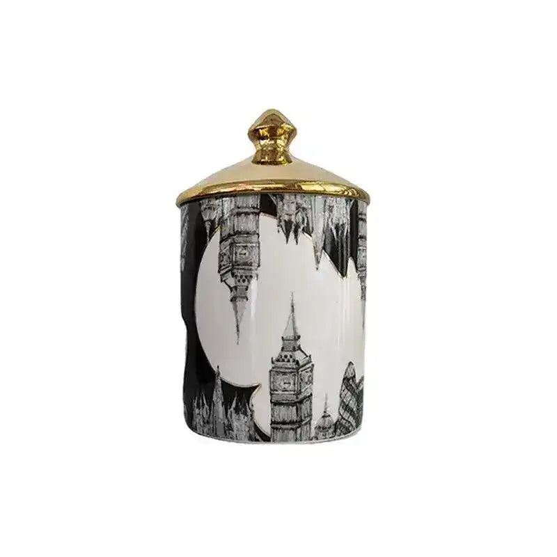 Big Ben Decorative Candle Jar with Gold Lid