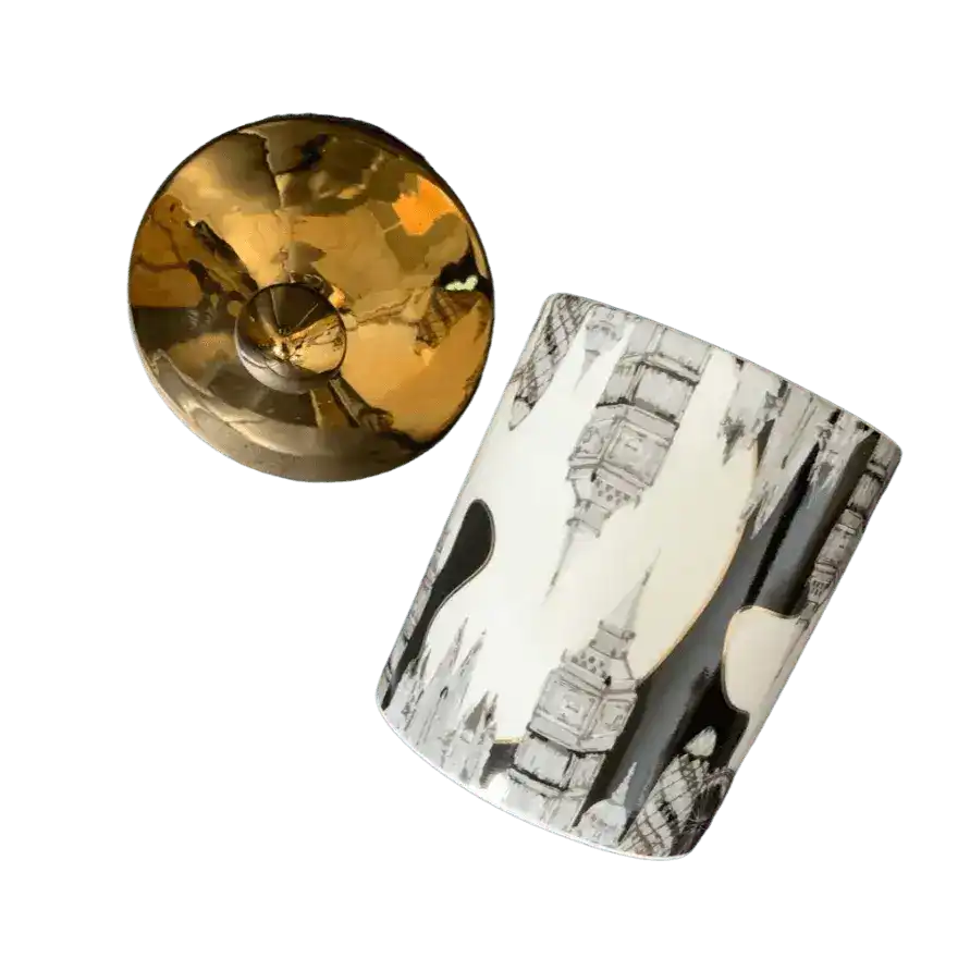 Big Ben Decorative Candle Jar with Gold Lid