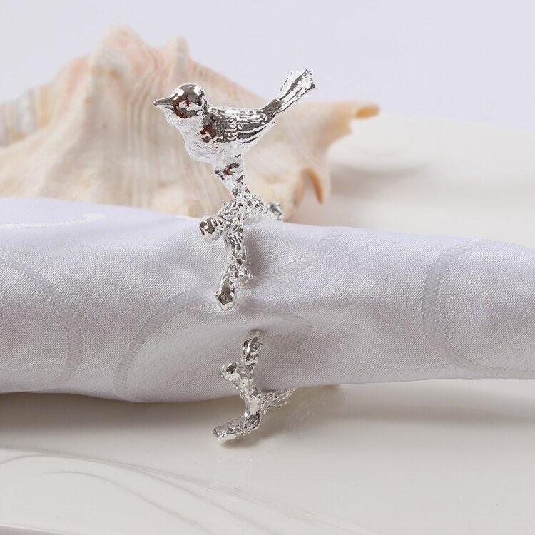 Bird on Branch Napkin Rings - Set of 10 - MAIA HOMES