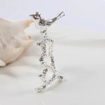 Bird on Branch Napkin Rings - Set of 10 Silver