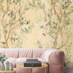 Birds and Tree Traditional Chinoiserie Wallpaper Mural