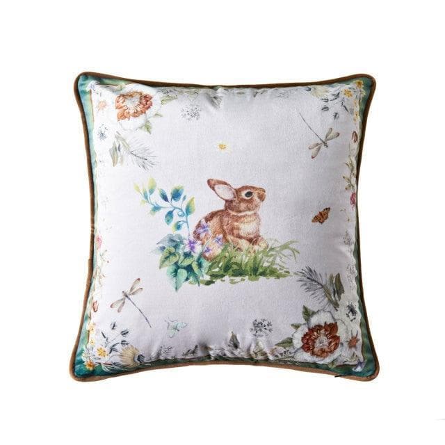 Birds of Floral Paradise Printed Velvet Cushion Cover Jaq