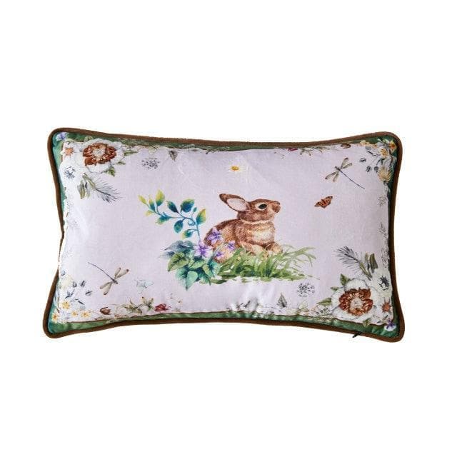 Birds of Floral Paradise Printed Velvet Cushion Cover Oprah