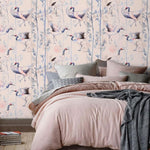 Birds of Paradise Pink Chinoiserie Wallpaper