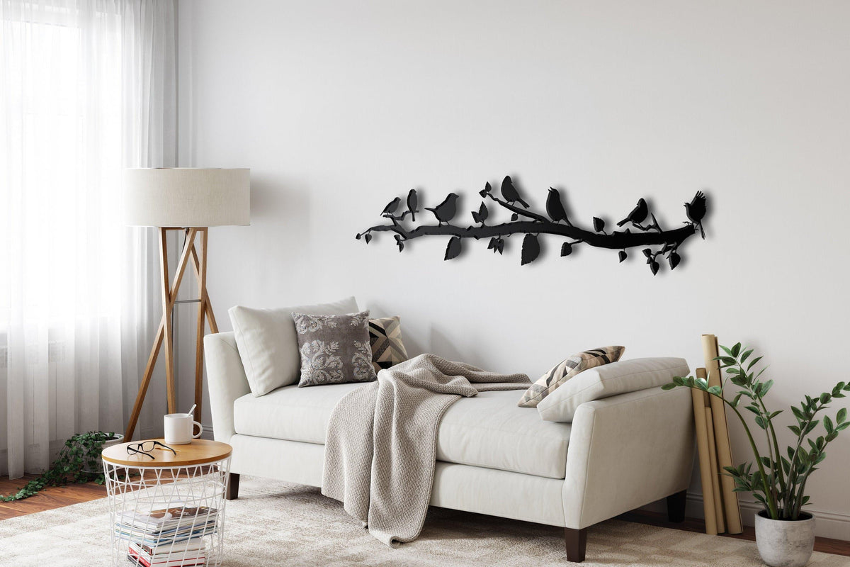 Birds on Tree Branch Metal Wall Art