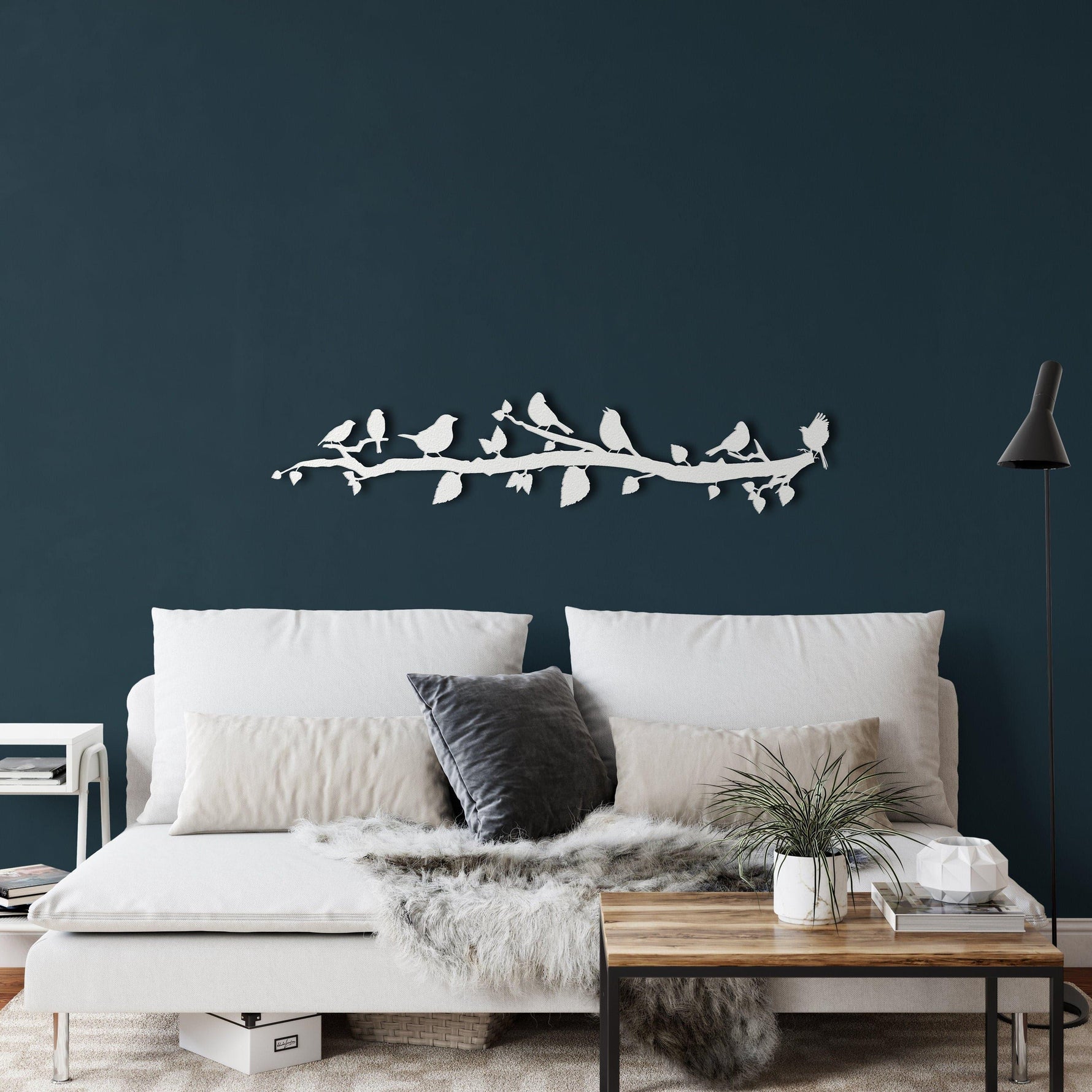 Birds on Tree Branch Metal Wall Art