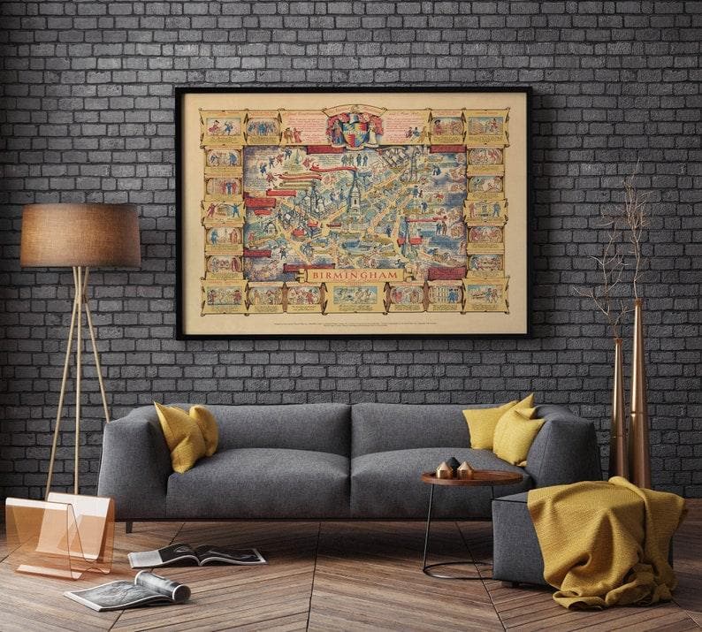 Birmingham Map Print| Art History - MAIA HOMES