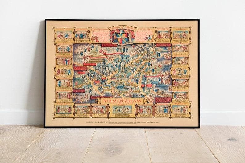 Birmingham Map Print| Art History - MAIA HOMES