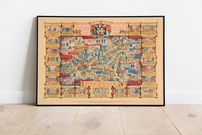 Birmingham Map Print| Art History