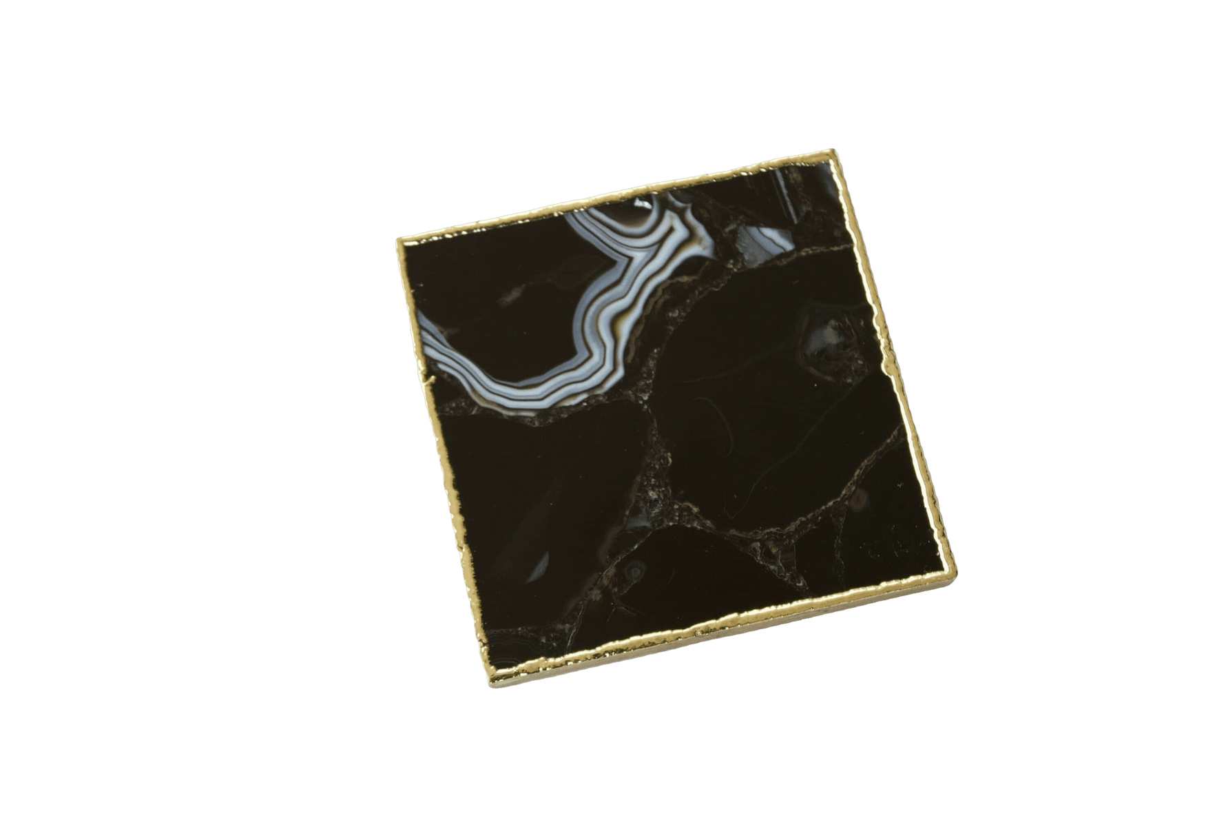 Black Agate Coasters - Set of 4