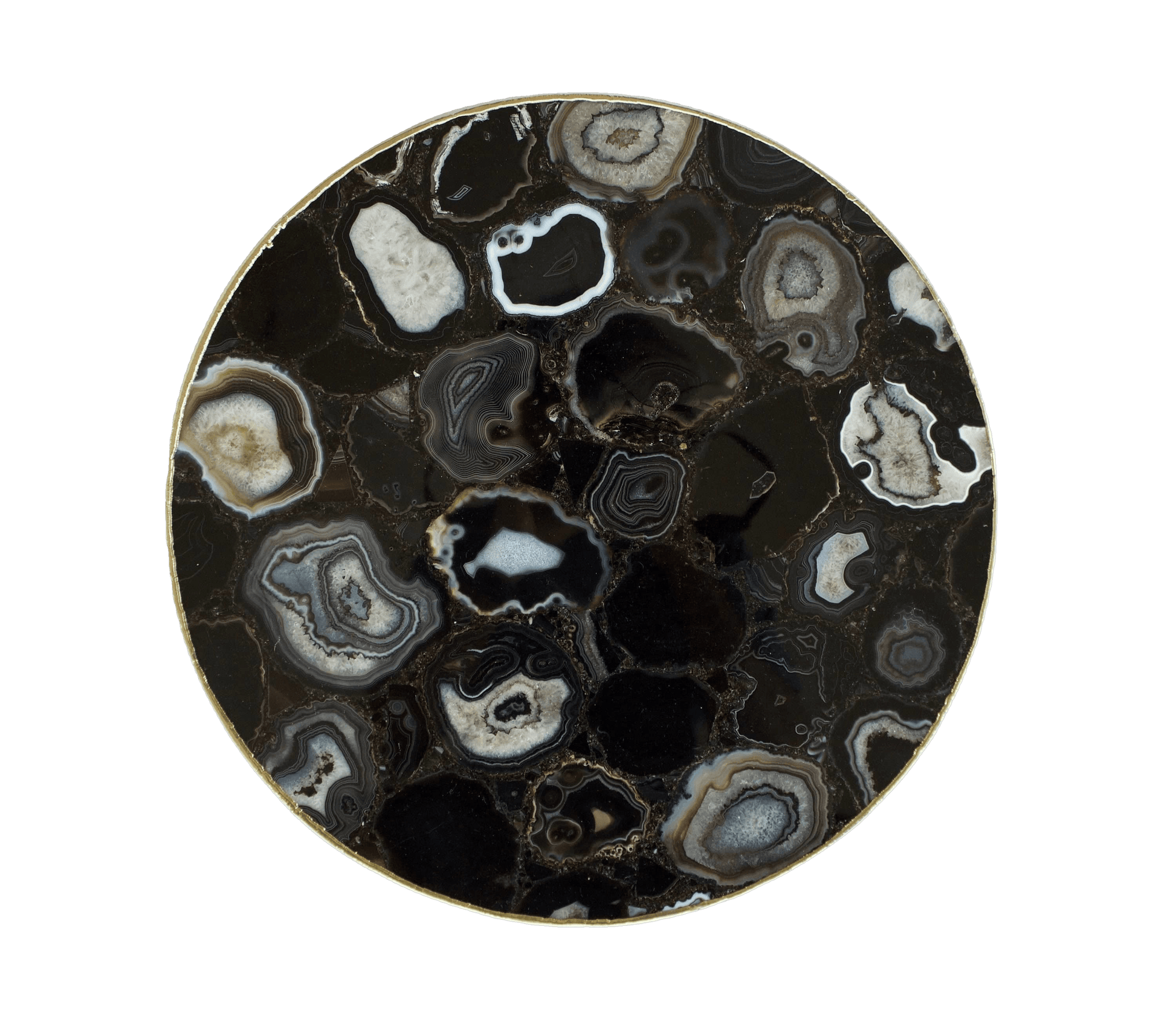 Black Agate Countertop Lazy Susan Centerpiece - MAIA HOMES