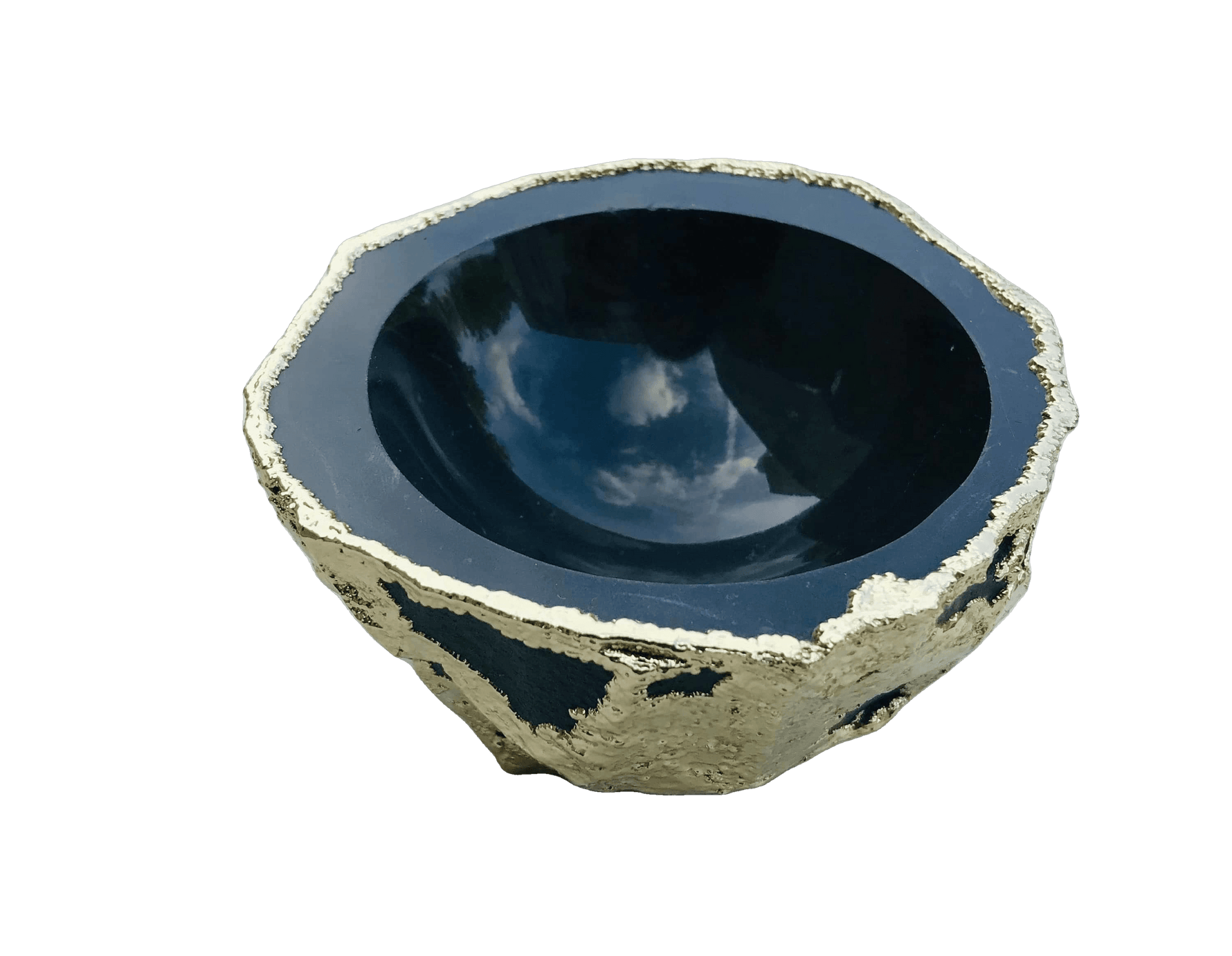 Black Agate Geode Jewelry Bowl 2" Bowl Size