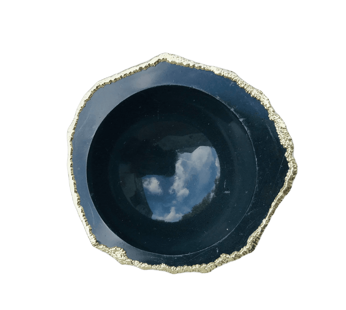 Black Agate Geode Jewelry Bowl