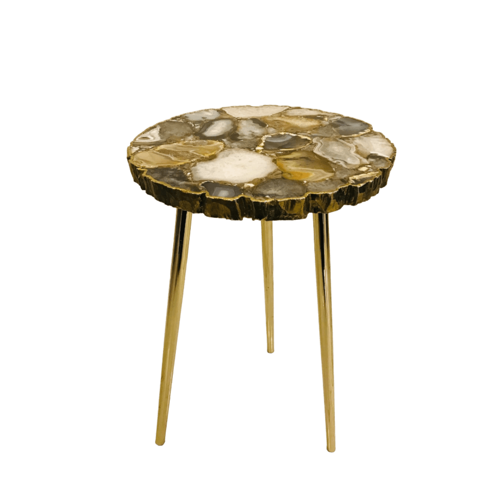 Black Agate Organic Edge Accent Table