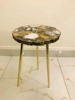 Black Agate Organic Edge Accent Table