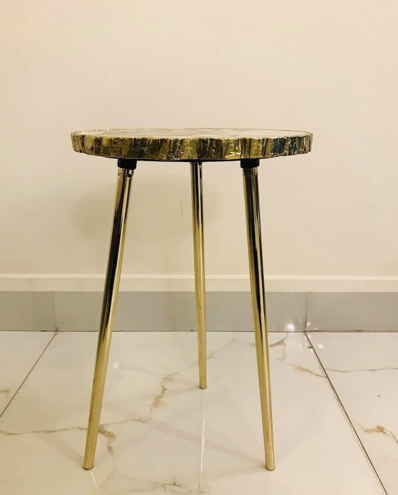 Black Agate Organic Edge Accent Table