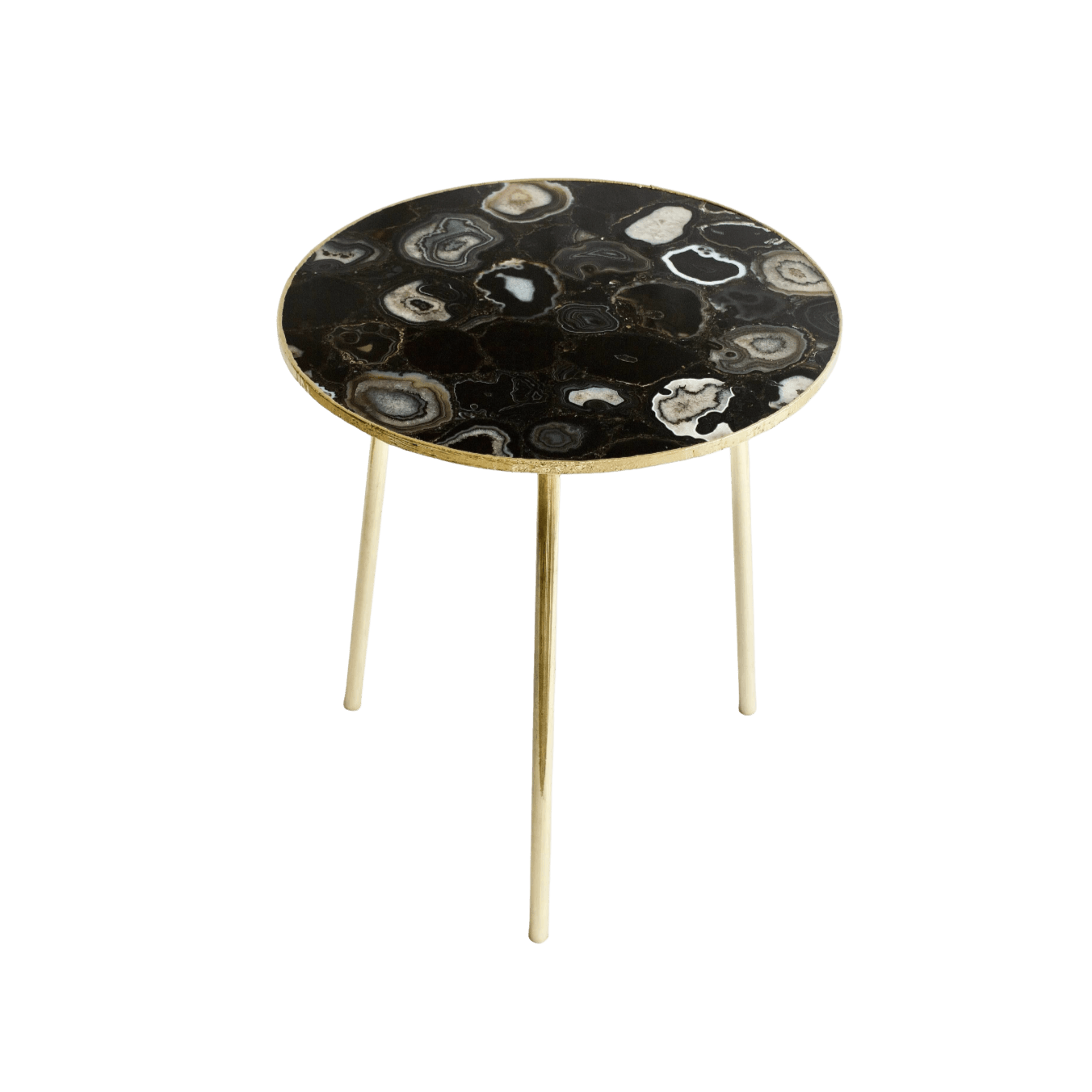 Black Agate Round Coffee Accent Table - MAIA HOMES