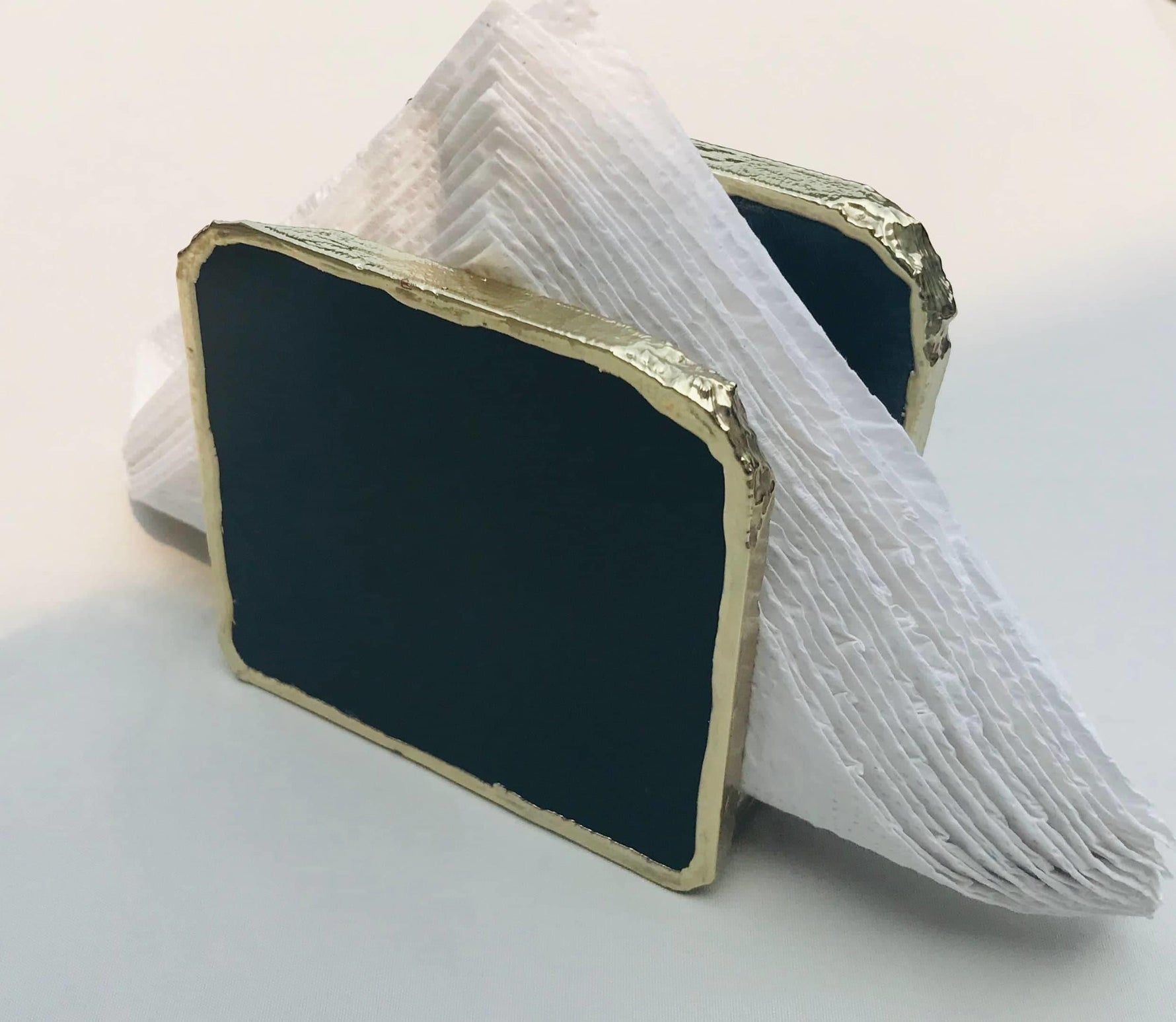 Black Agate Stone Napkin Holder