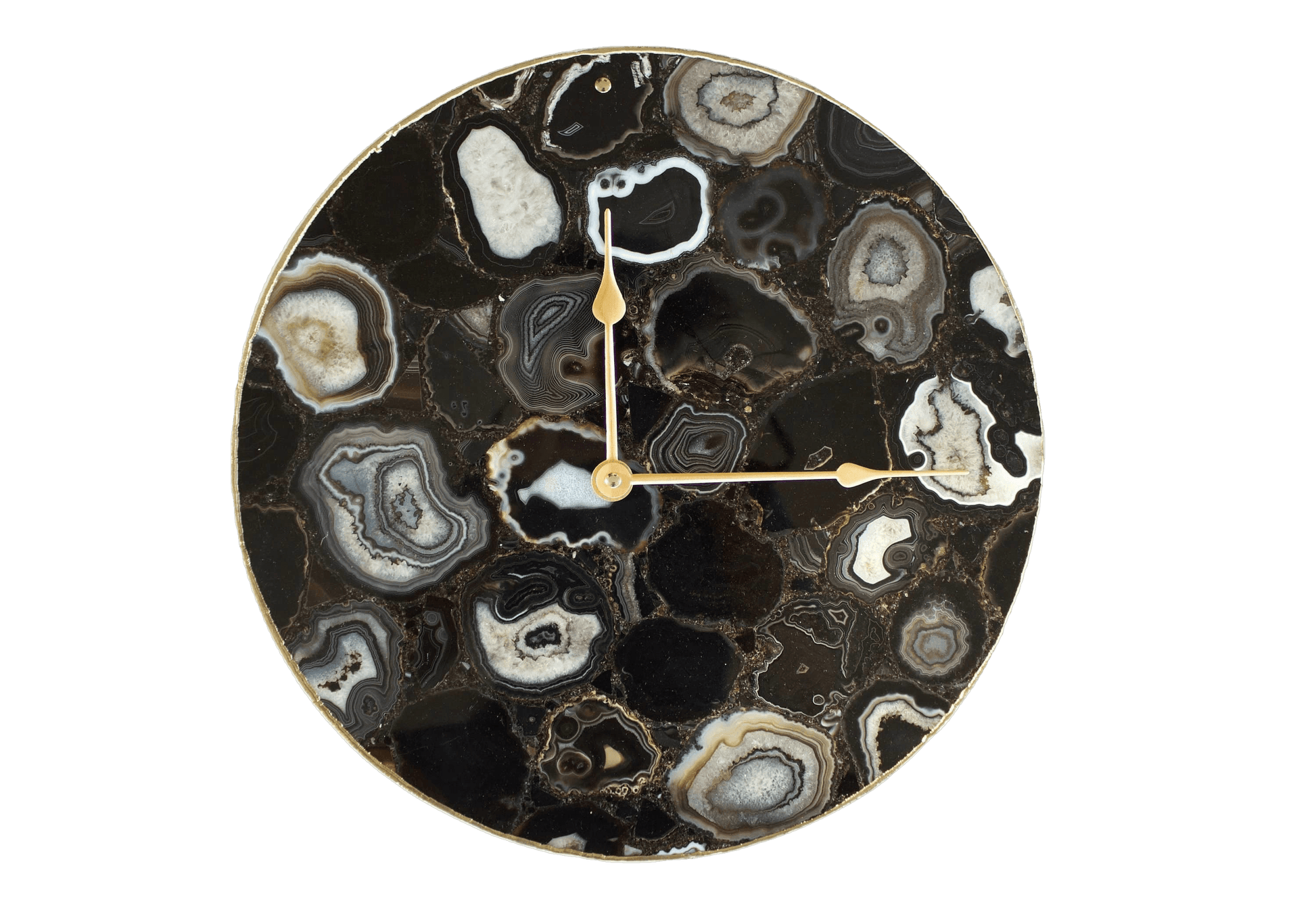 Black Agate Wall Clock | Circular - MAIA HOMES