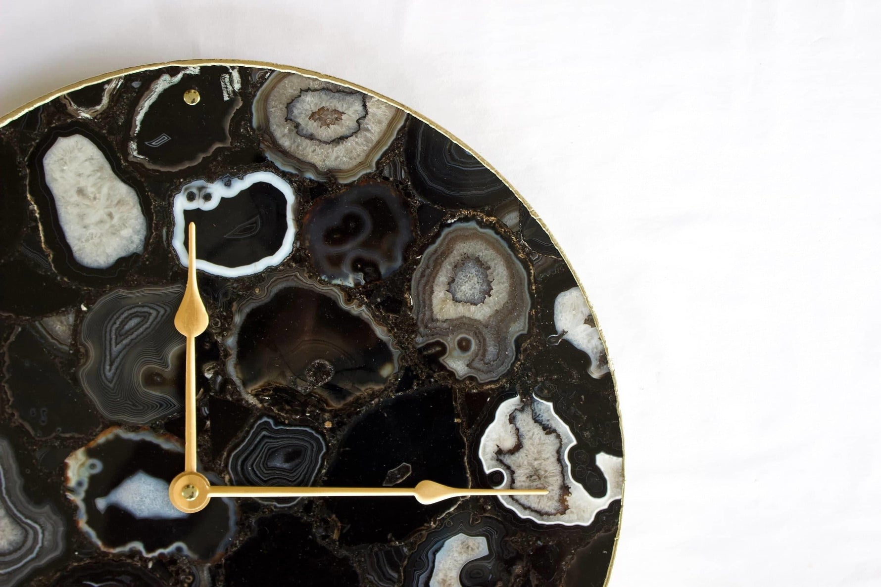 Black Agate Wall Clock | Circular