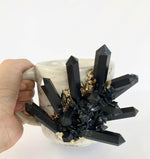 Black Amethyst Gray Marbled Ceramic Mug - Set of 2