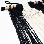 Black and Beige Cotton Macrame Wall Hanging